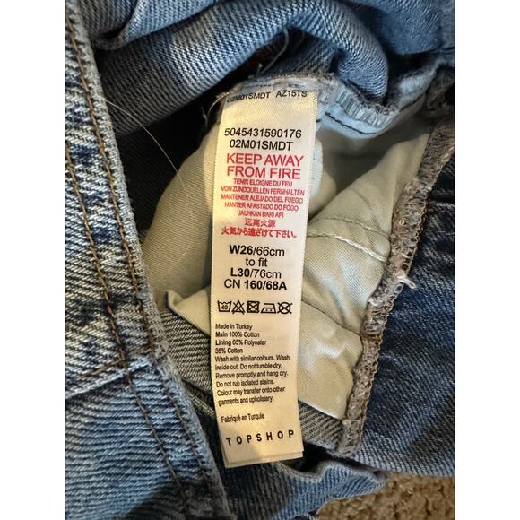 Topshop Paperbag High Waisted Belted Mom Jeans Size W26 L30 90s/Y2KDenim Retro - Picture 12 of 13